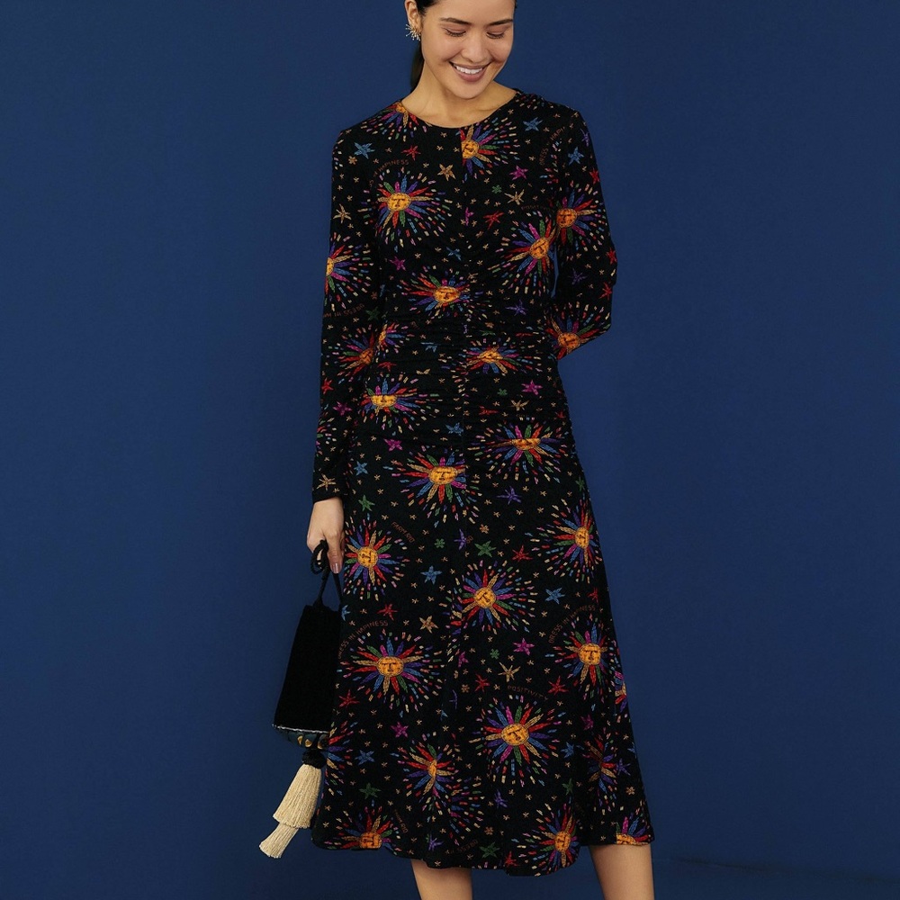 Farm Rio Rainbow Suns Midi Dress